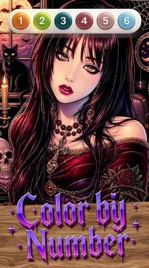 Gothic Girl Color by Number Screenshot 1