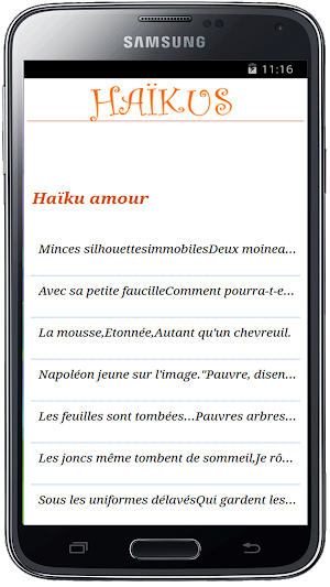 Les Haïkus poème Japonais Screenshot 1