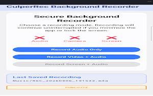 CulperRec Background Recorder Screenshot 2