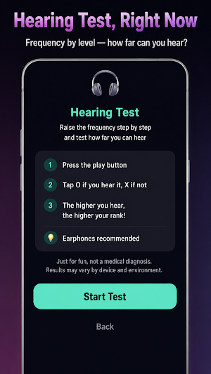 Ear Age & Pitch: Hearing Quiz Screenshot 3
