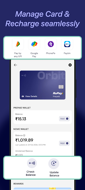 Orbit Wallet - NCMC cards Screenshot 1