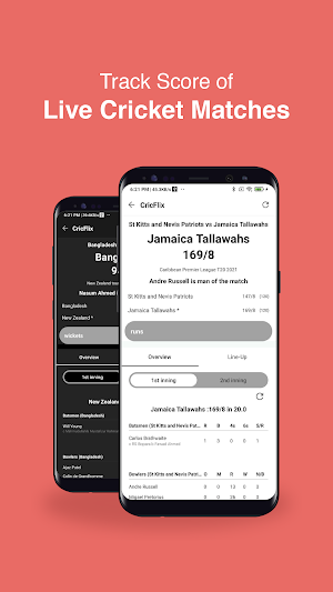 CricFlix: Live Scores, Cricket News & Scorecard Screenshot 1
