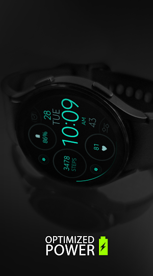 Digital Black v2 watch face Screenshot 1