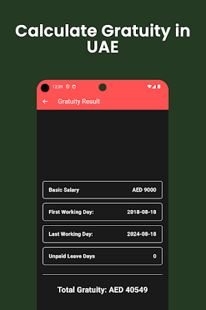 Gratuity Calculator UAE Dubai Screenshot 0