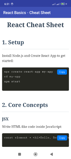 Cheat Sheets for Developers Screenshot 1
