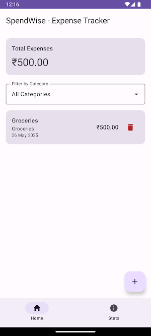 SpendWise - Expense Tracker Screenshot 1