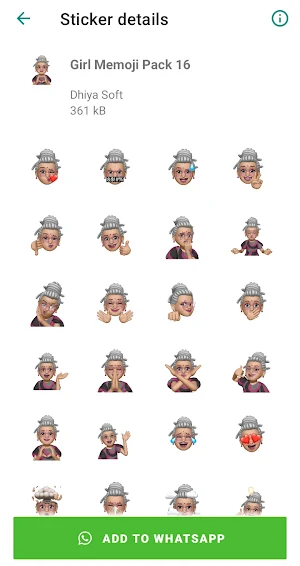 Girl Memoji for WA Screenshot 1