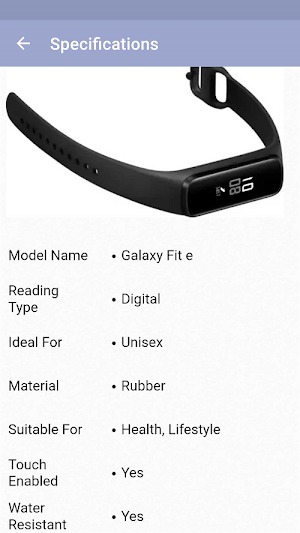 Galaxy Fit-e Guide Screenshot 1
