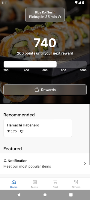 Blue Koi Sushi Screenshot 0