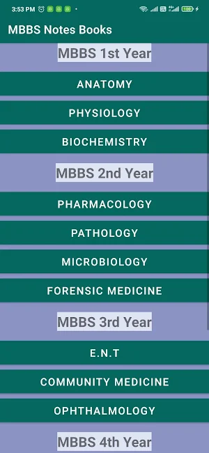 MBBS Notes Books Screenshot 2