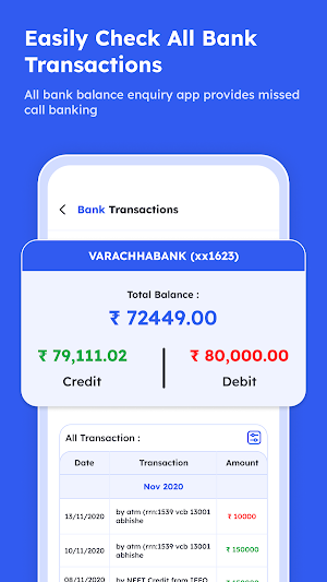 Bank Passbook Mini Statement Screenshot 1