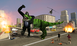 Angry Gorilla Fighting Dinosaur Destruction 2021 Screenshot 3