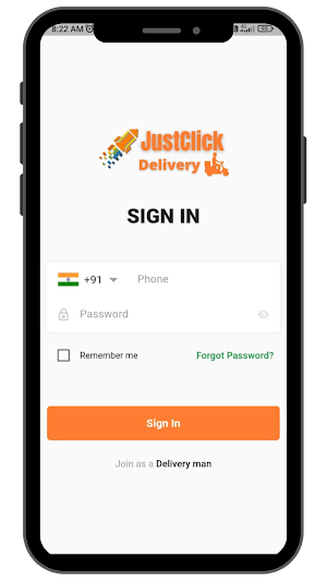 JustClick - Delivery Partner Screenshot 1