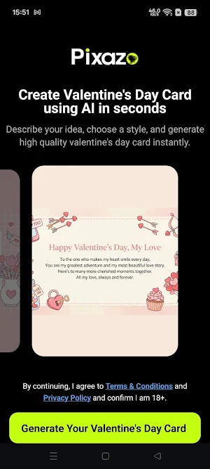 AI Valentine Day Card Maker Screenshot 0