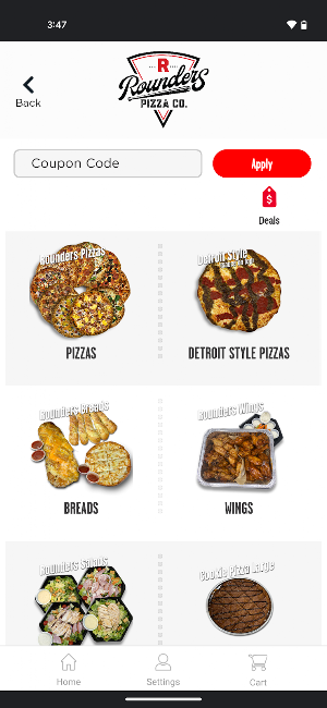 Rounders Pizza App Screenshot 1