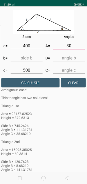 Triangle Calculator + Trigonometry Calculator Screenshot 2