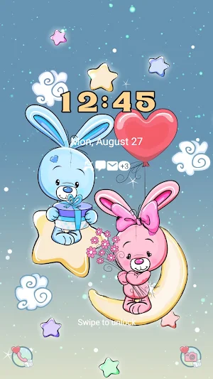 Rabbits in Night Sky-Wallpaper Screenshot 1