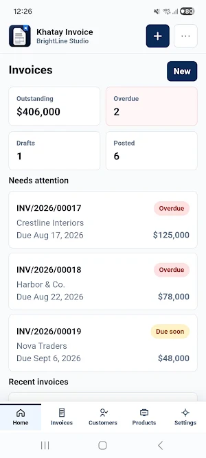 Khatay Invoice Screenshot 0