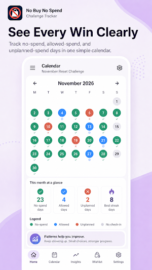 No Spend Challenge Tracker Screenshot 1