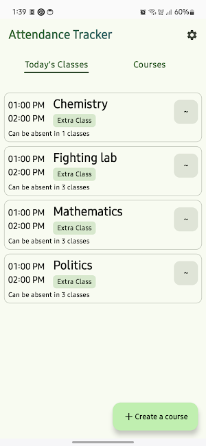 Attendance Tracker, Bunk count Screenshot 0
