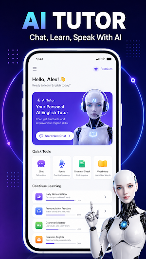 Aiva AI: English Speak Tutor Screenshot 0