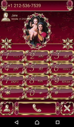 Virgin Mary Crimson Dialer theme Screenshot 0