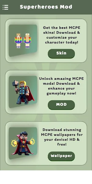 Superheroes Mod For MCPE Screenshot 1