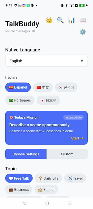 TalkBuddy - AI Language Chat Screenshot 1