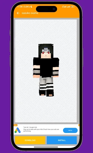 Sasuke Skin for Minecraft PE screenshot 1
