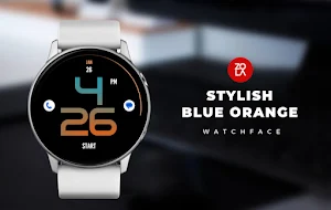Stylish Blue Orange Watch Face Screenshot 0