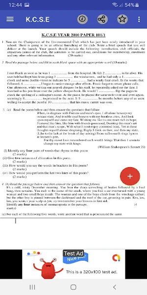KCSE 2010 ALL PAST PAPERS, QUESTIONS + ANSWERS. Screenshot 1