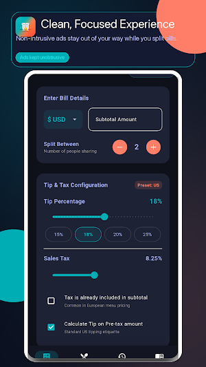 Split Bills and Tips Screenshot 0