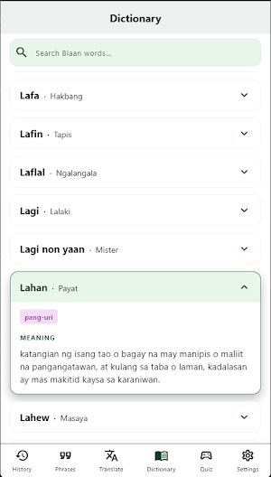 Blaan Tagalog Translator Screenshot 2