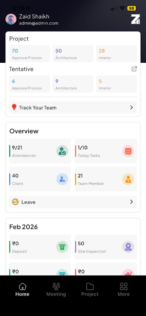 Zaid Excel Design Admin Screenshot 1