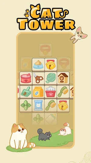 Cat Tower - 3 Tile Match Game Screenshot 0