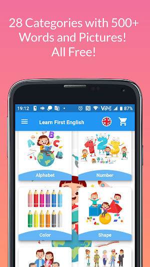 Learn First English: Kids vocabulary flashcards Screenshot 1