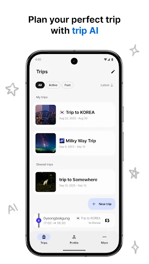 Somewhere: AI Trip Planner App Screenshot 0