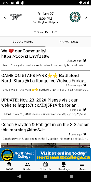 Battlefords North Stars Screenshot 1