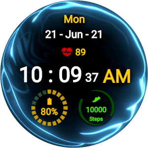 Three Color Fluid Watch Face Screenshot 1