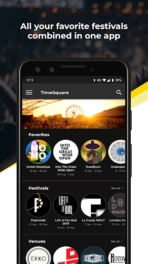 TimeSquare - the app store for festival apps. Screenshot 0