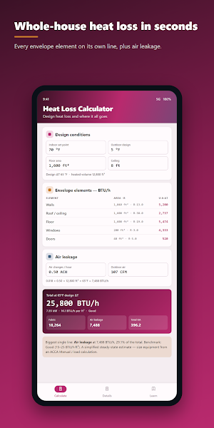 Heat Loss Calculator Screenshot 1