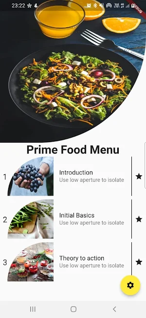 Wish Food Menu Screenshot 2