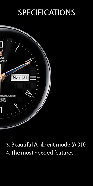 Messa Watch Face Classic Black Screenshot 3