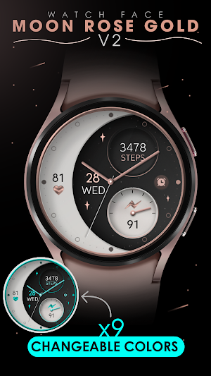 Moon Rose Gold v2 watch face Screenshot 1