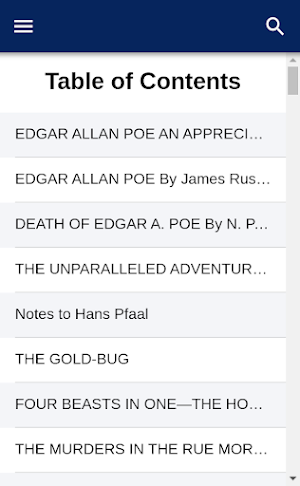 The Works of Edgar Allan Poe - Public Domain Screenshot 1
