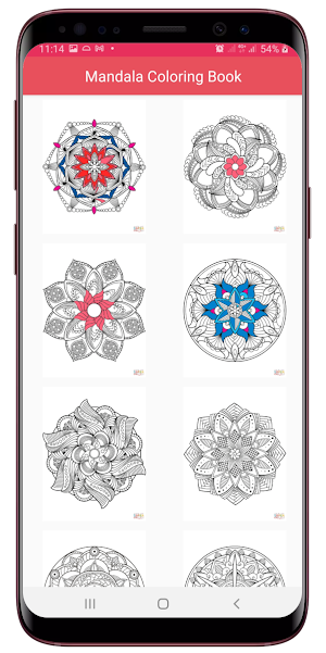 Flowers Mandala Coloring Book Screenshot 1