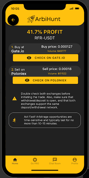 ArbiHunt - Crypto Arbitrage Screenshot 2