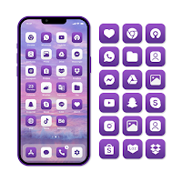 Wow Purple White - Icon Pack