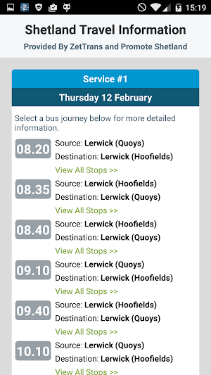 Shetland Travel Information Screenshot 2