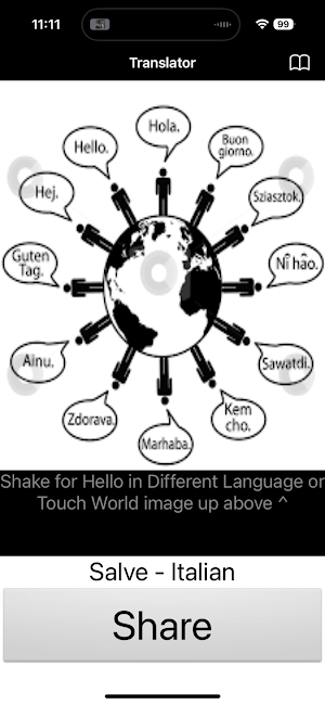 Greetings in MultipleLanguages Screenshot 1